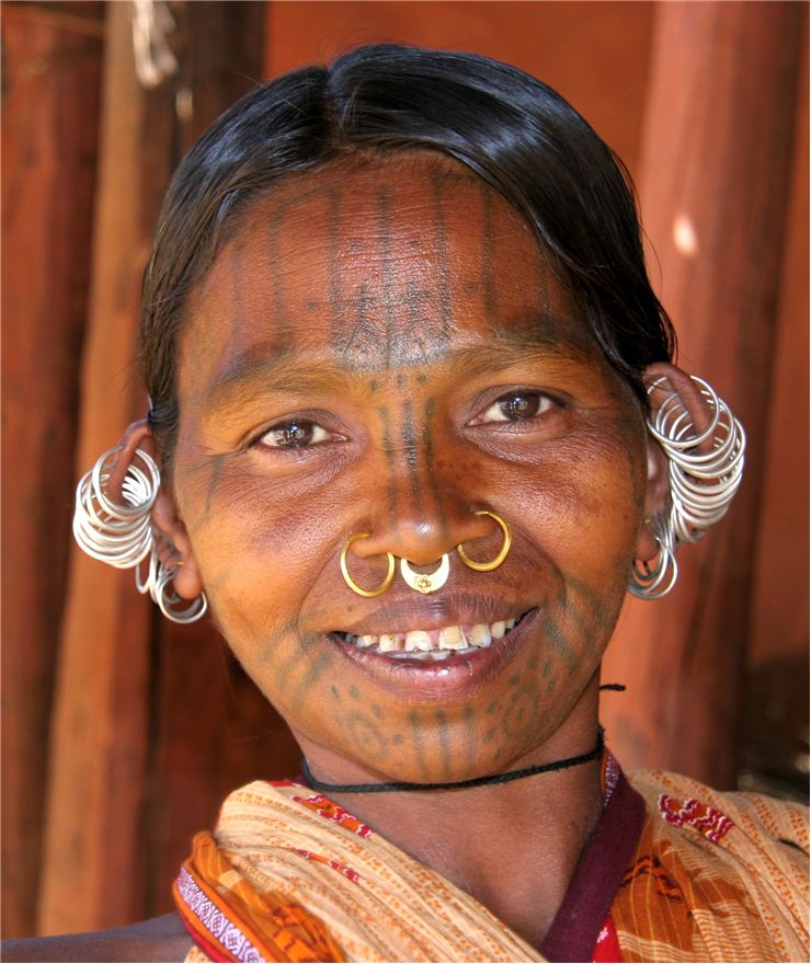 Picture Of Facial Tattoo Of Khond Woman Of India