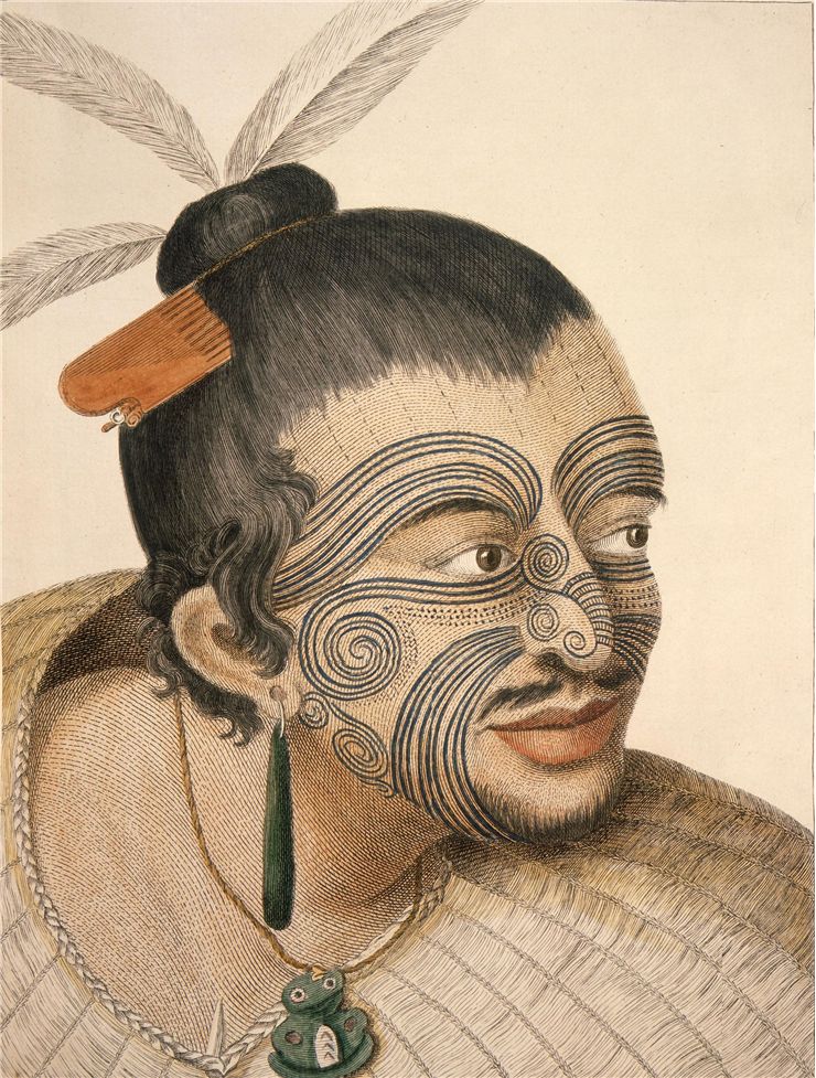 Picture Of Maori Chief With Moko Tattoo 1784