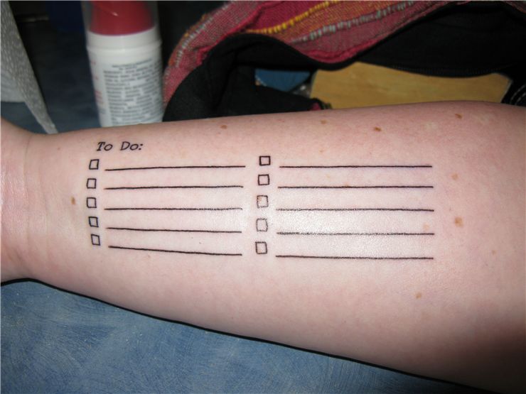 Picture Of A To Do List Tattooed
