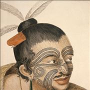 Picture Of Maori Chief With Moko Tattoo 1784
